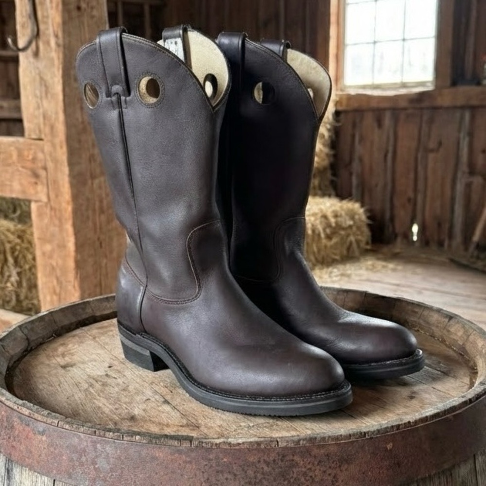 Canada West Boots SIERRA Men’s 8 Wide Western Cowboy Leather Oil Resistant Brown